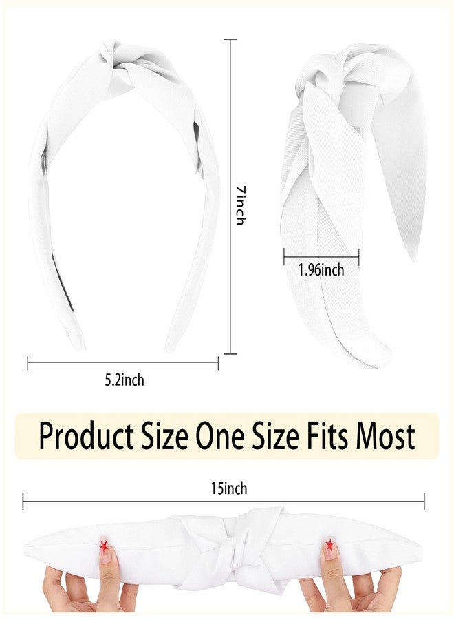 KIUEZIR 2Pcs Knotted Headbands for Women Wide Headband Fashion Non-slip Hair band, Diademas Para Mujer De Moda, Cute Hair Accessories(Black, White) - Image 2